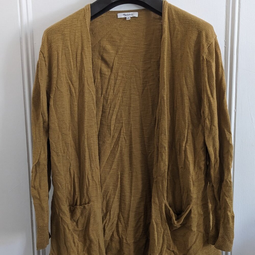 Madewell Cardigan, Mustard, Size M